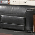 Best selling S083 Classic wood grain decoration office room furniture sectional leather sofa set